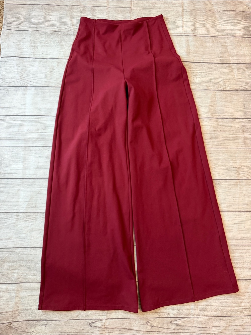 Zyia Sierra High-Waist Wide-Leg Women’s Pants — Burgundy